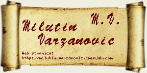 Milutin Varzanović vizit kartica